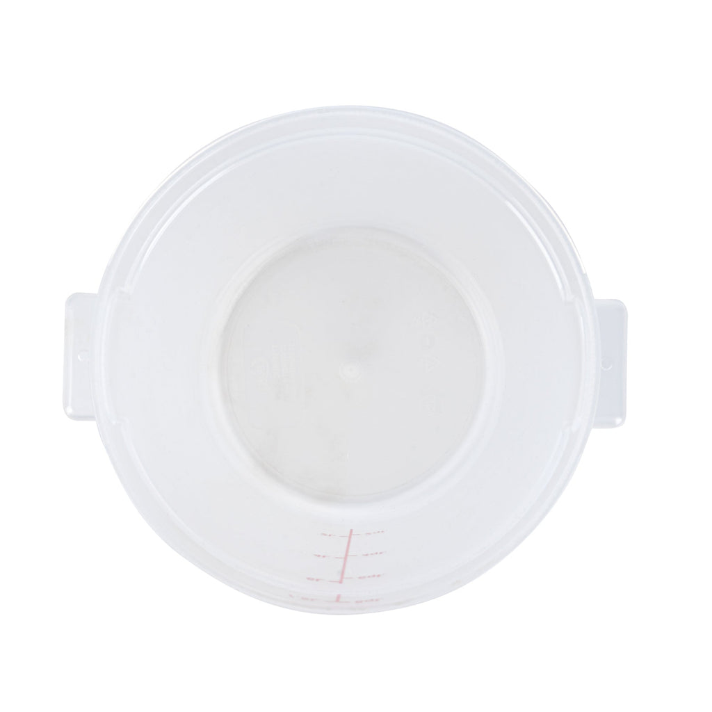 Met Lux 8 qt Round Translucent Plastic Food Storage Container - with Red Volume Markers - 8 3/4" x 8 3/4" x 10 3/4" - 1 count box