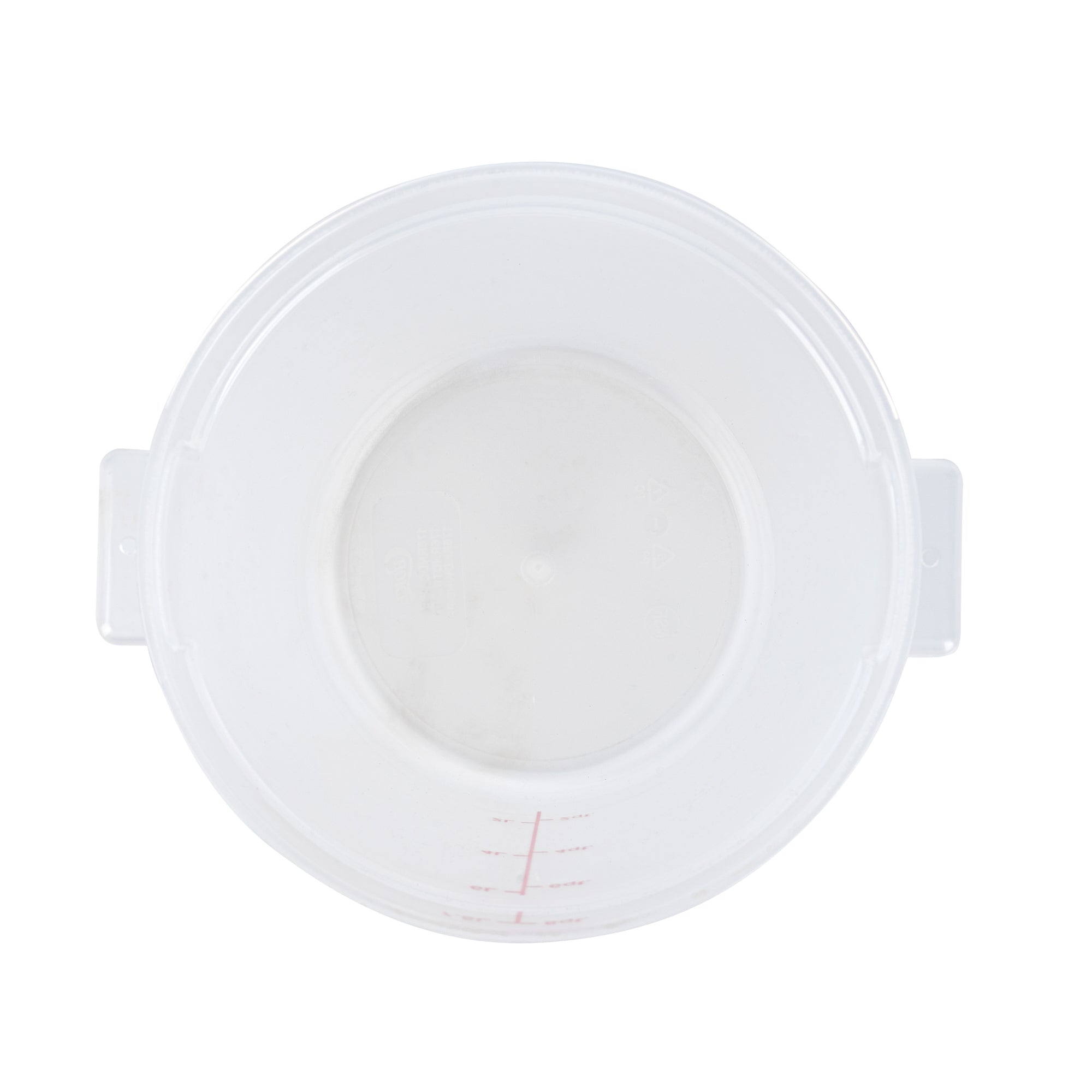 Met Lux 8 qt Round Translucent Plastic Food Storage Container - with Red Volume Markers - 8 3/4" x 8 3/4" x 10 3/4" - 1 count box