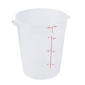 Met Lux 8 qt Round Translucent Plastic Food Storage Container - with Red Volume Markers - 8 3/4" x 8 3/4" x 10 3/4" - 10 count box