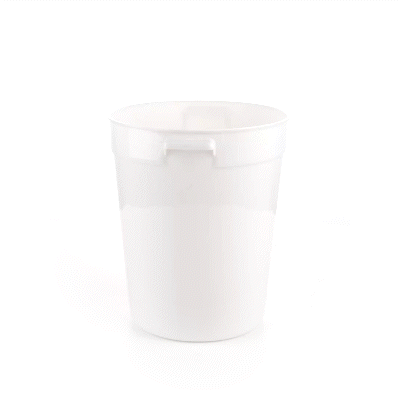 Met Lux 8 qt Round White Plastic Food Storage Container - with Red Volume Markers - 8 3/4" x 8 3/4" x 10 3/4" - 1 count box