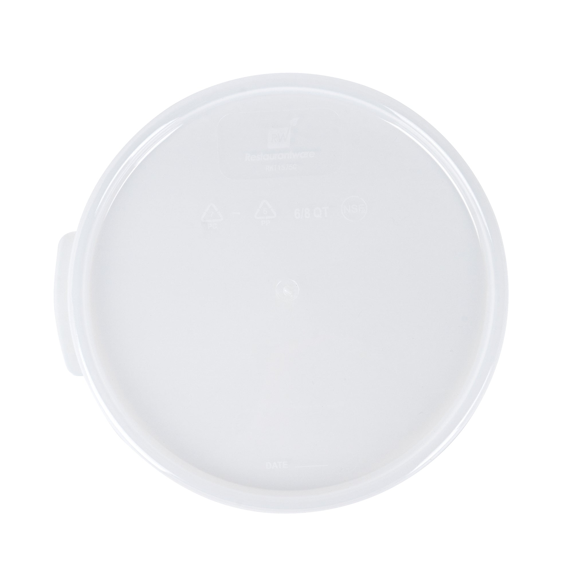 Met Lux Round Translucent Plastic Food Storage Container Lid - Fits 6 and 8 qt - 1 count box
