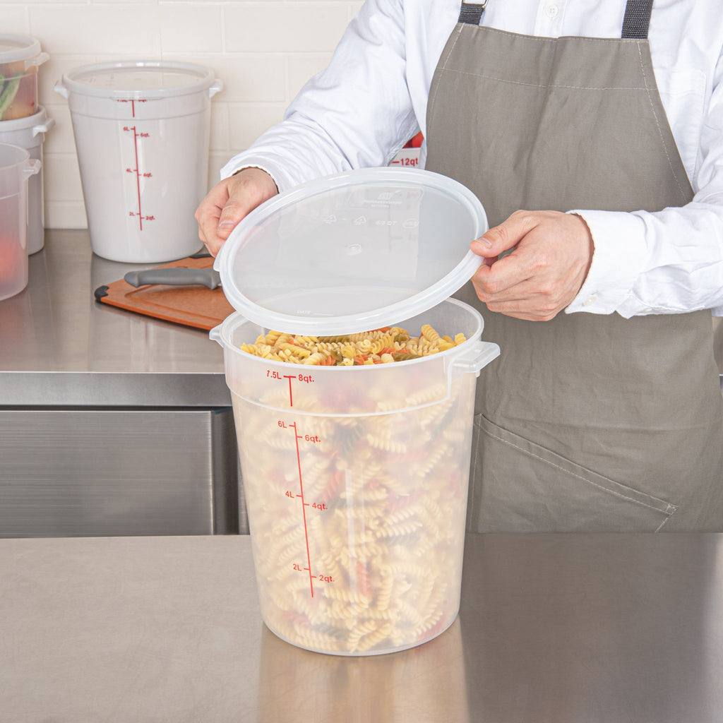 Met Lux Round Translucent Plastic Food Storage Container Lid - Fits 6 and 8 qt - 1 count box