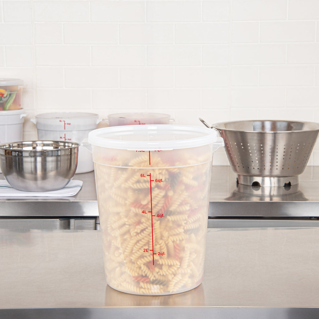 Met Lux Round Translucent Plastic Food Storage Container Lid - Fits 6 and 8 qt - 10 count box