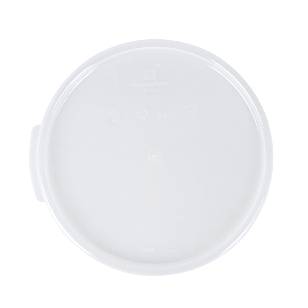Met Lux Round Translucent Plastic Food Storage Container Lid - Fits 6 and 8 qt - 10 count box