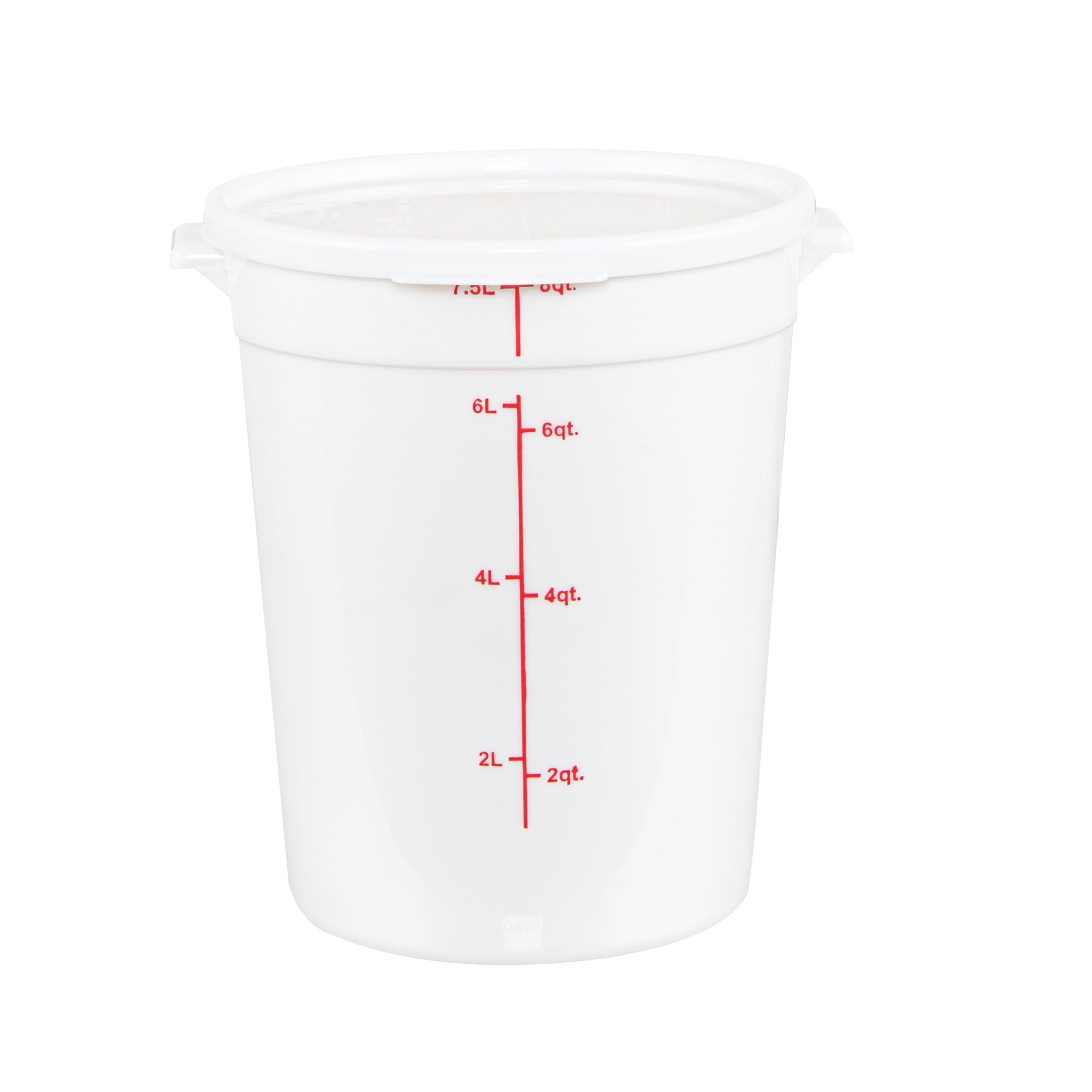 Met Lux Round White Plastic Food Storage Container Lid - Fits 6 and 8 qt - 1 count box