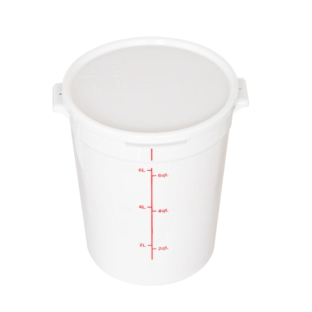 Met Lux Round White Plastic Food Storage Container Lid - Fits 6 and 8 qt - 1 count box