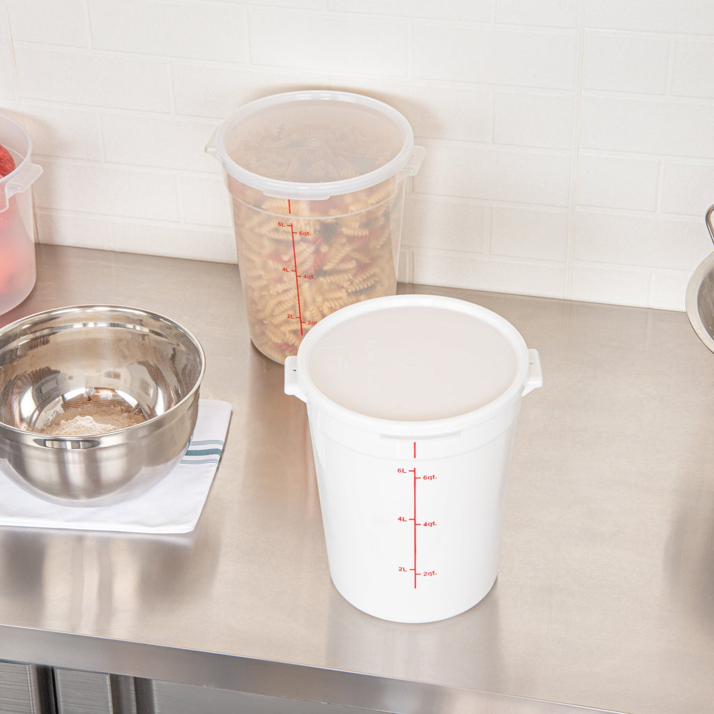 Met Lux Round White Plastic Food Storage Container Lid - Fits 6 and 8 qt - 1 count box