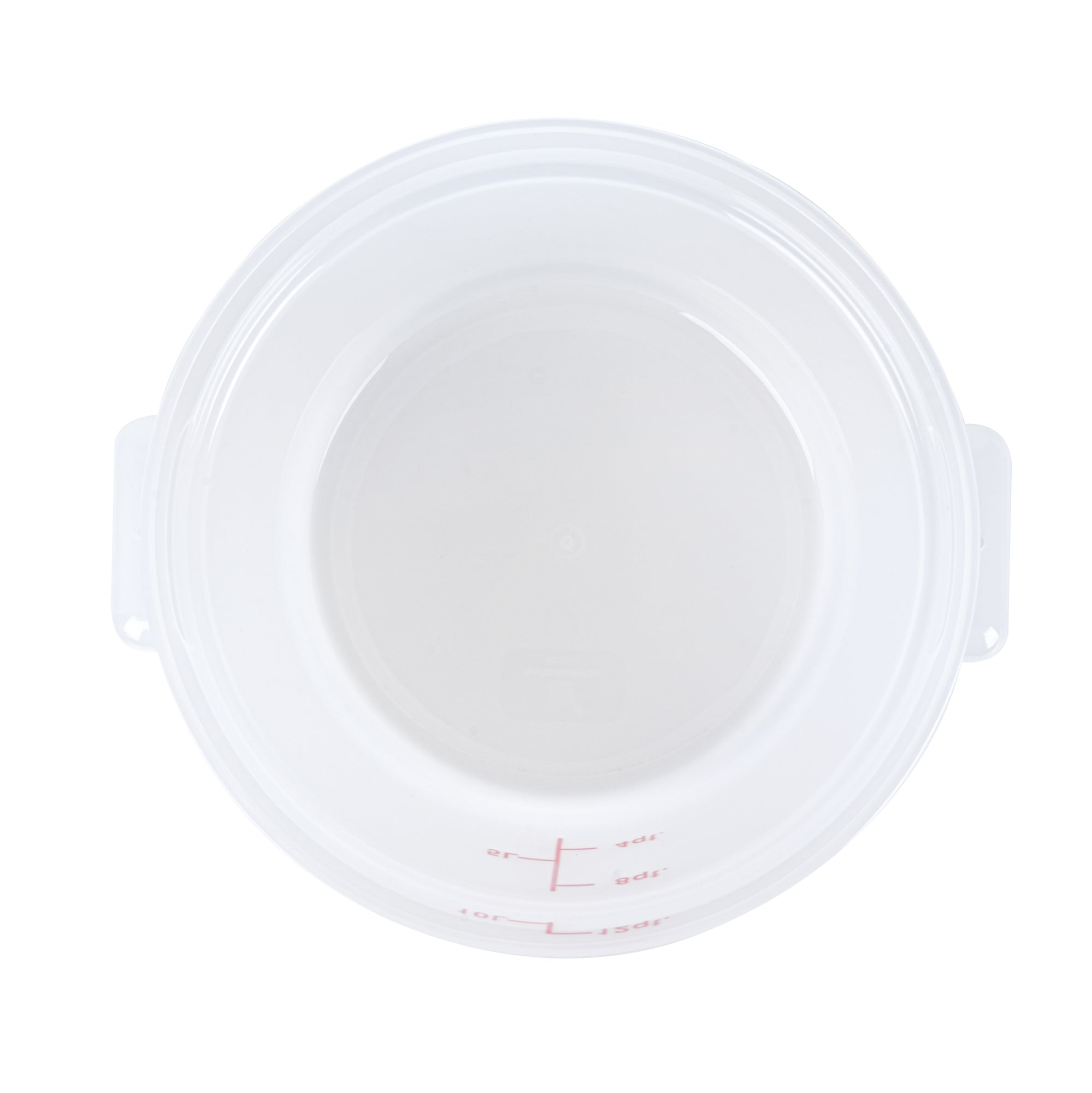 Met Lux 12 qt Round Translucent Plastic Food Storage Container - with Red Volume Markers - 12 1/4" x 12 1/4" x 8" - 10 count box