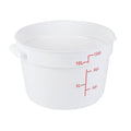 Met Lux 12 qt Round White Plastic Food Storage Container - with Red Volume Markers - 12 1/4" x 12 1/4" x 8" - 1 count box