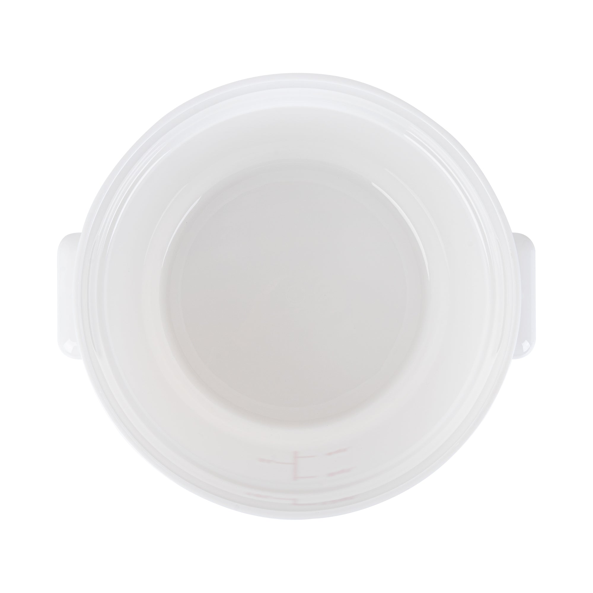 Met Lux 12 qt Round White Plastic Food Storage Container - with Red Volume Markers - 12 1/4" x 12 1/4" x 8" - 1 count box