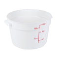 Met Lux 12 qt Round White Plastic Food Storage Container - with Red Volume Markers - 12 1/4" x 12 1/4" x 8" - 10 count box