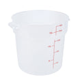 Met Lux 18 qt Round Translucent Plastic Food Storage Container - with Red Volume Markers - 12 1/4" x 12 1/4" x 12" - 1 count box