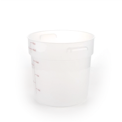 Met Lux 18 qt Round Translucent Plastic Food Storage Container - with Red Volume Markers - 12 1/4" x 12 1/4" x 12" - 1 count box