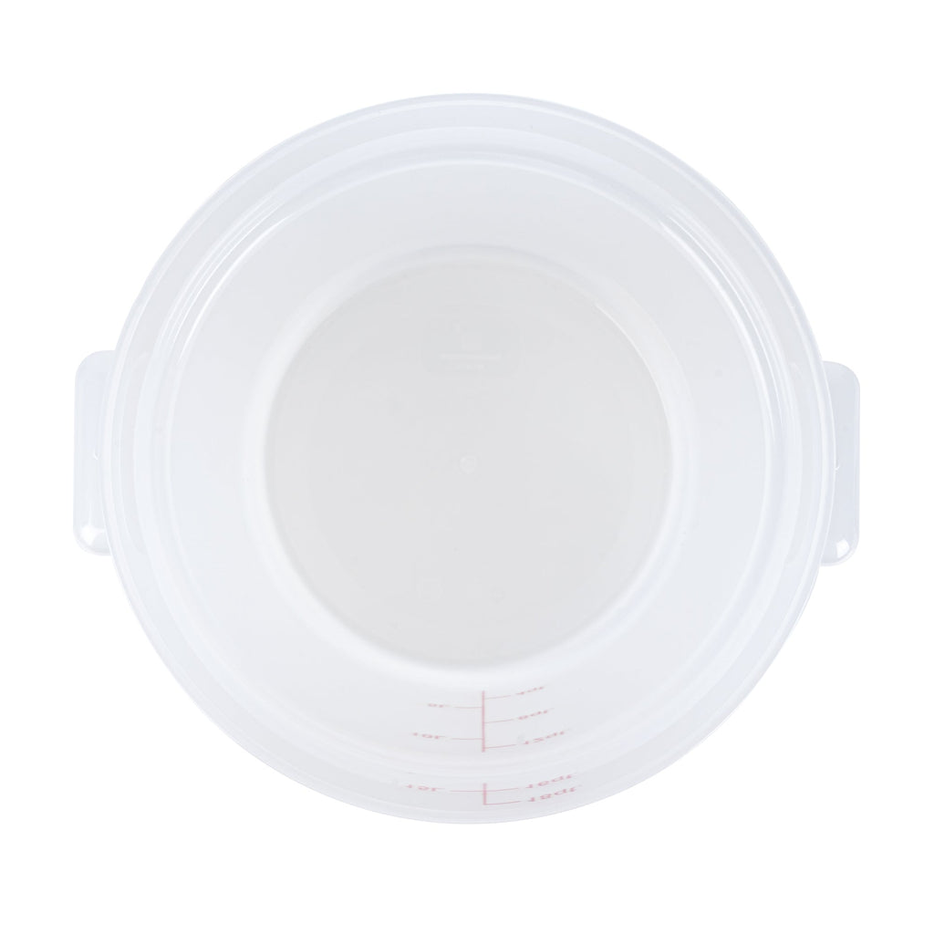 Met Lux 18 qt Round Translucent Plastic Food Storage Container - with Red Volume Markers - 12 1/4" x 12 1/4" x 12" - 1 count box