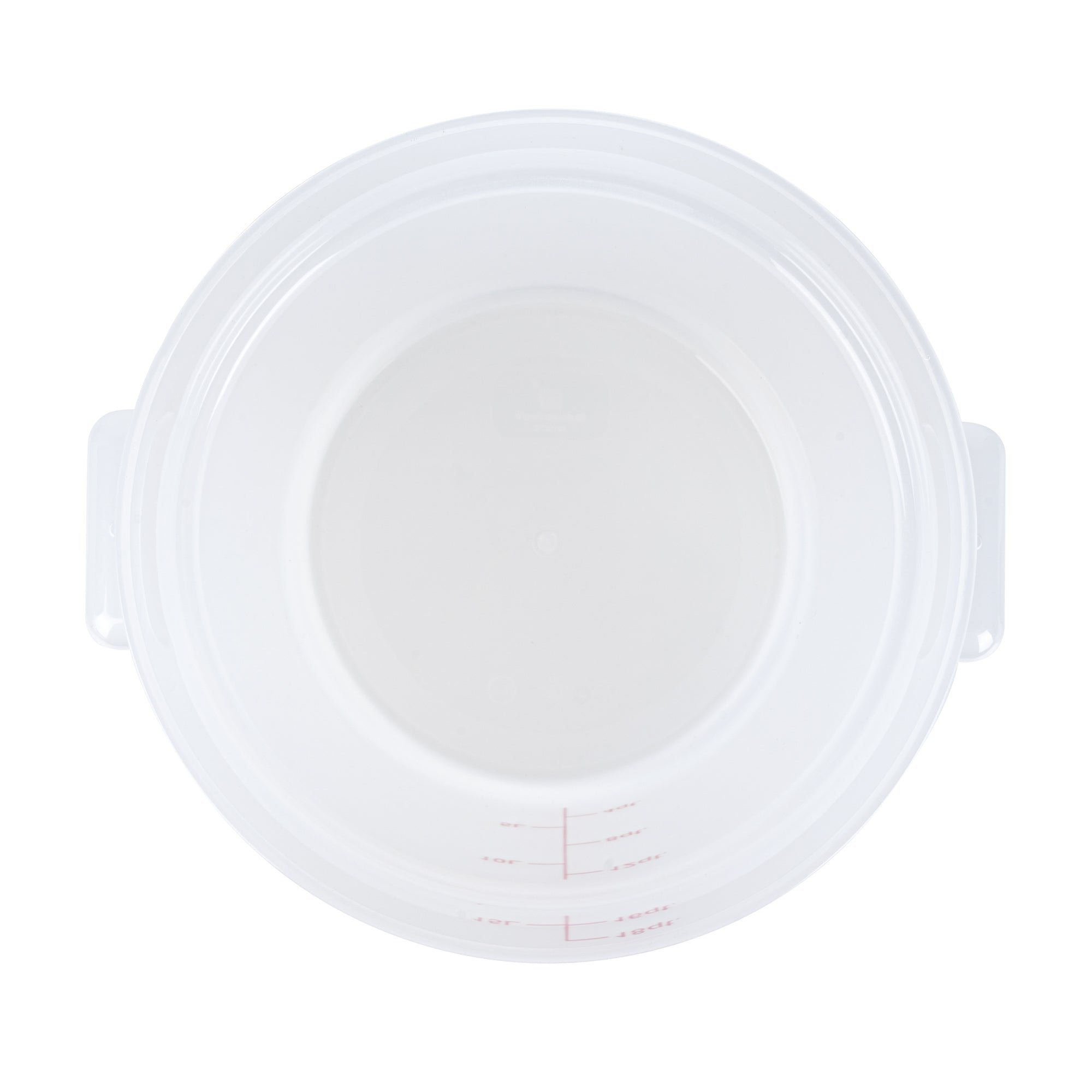 Met Lux 18 qt Round Translucent Plastic Food Storage Container - with Red Volume Markers - 12 1/4" x 12 1/4" x 12" - 10 count box