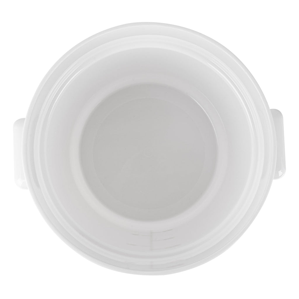 Met Lux 18 qt Round White Plastic Food Storage Container - with Red Volume Markers - 12 1/4" x 12 1/4" x 12" - 10 count box