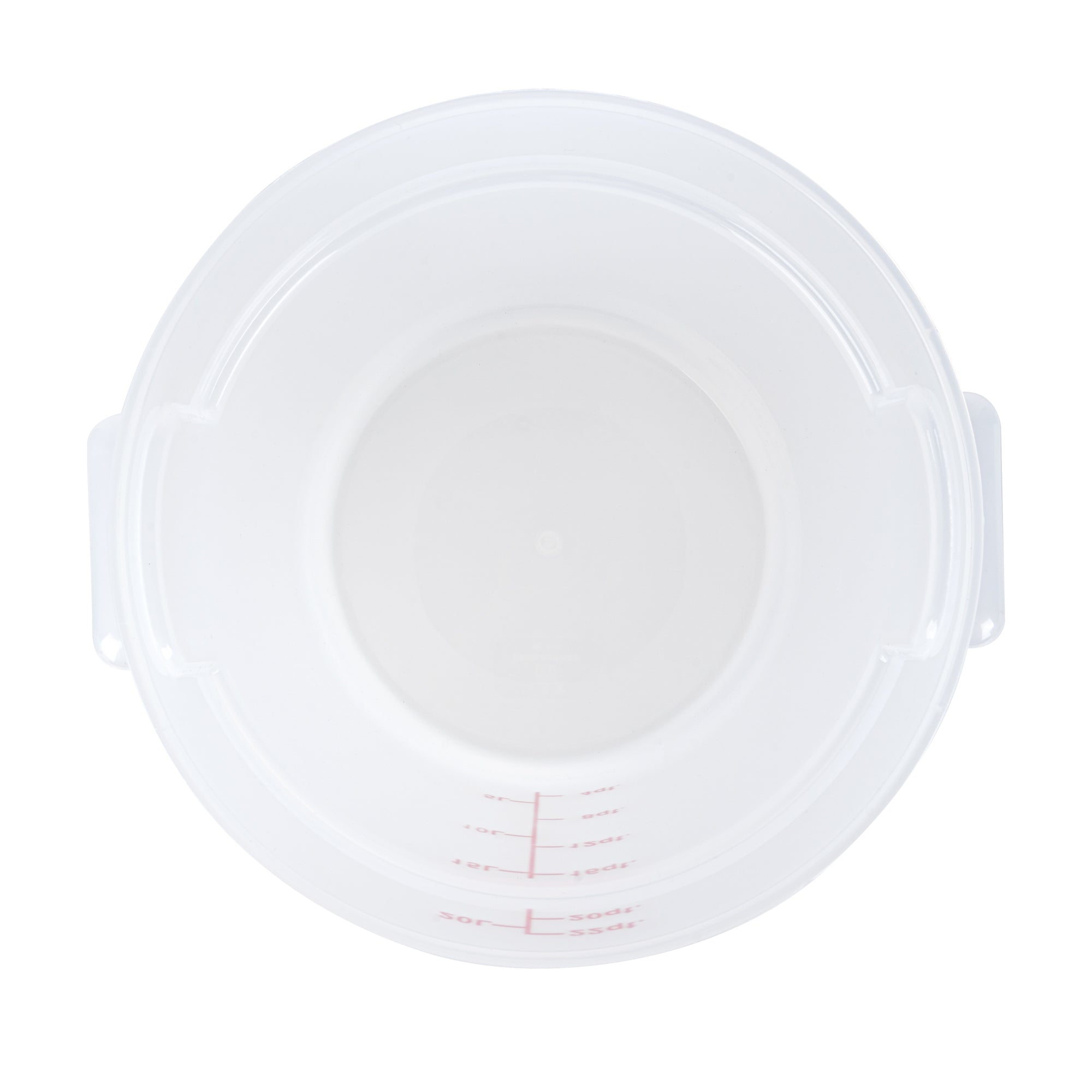 Met Lux 22 qt Round Translucent Plastic Food Storage Container - with Red Volume Markers - 12 1/4" x 12 1/4" x 15" - 10 count box