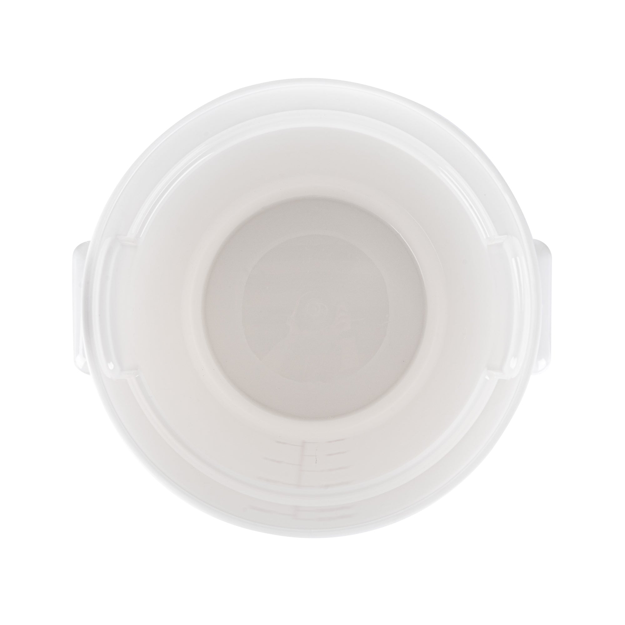 Met Lux 22 qt Round White Plastic Food Storage Container - with Red Volume Markers - 12 1/4" x 12 1/4" x 15" - 10 count box