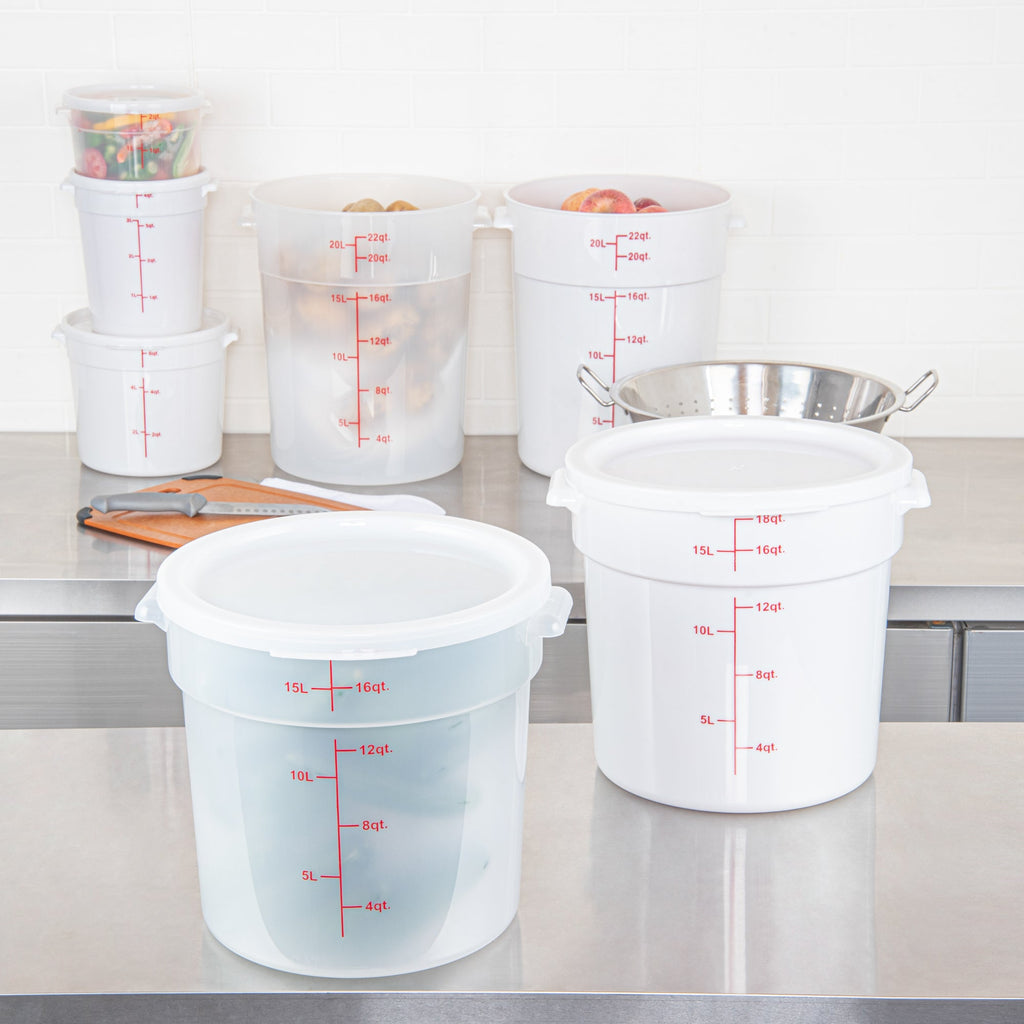 Met Lux Round Translucent Plastic Food Storage Container Lid - Fits 12, 18 and 22 qt - 1 count box