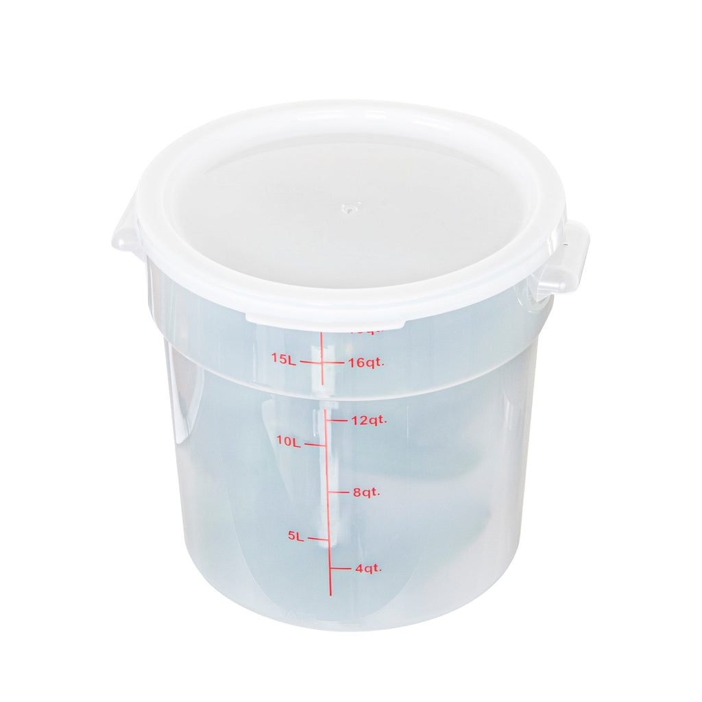 Met Lux Round Translucent Plastic Food Storage Container Lid - Fits 12, 18 and 22 qt - 10 count box