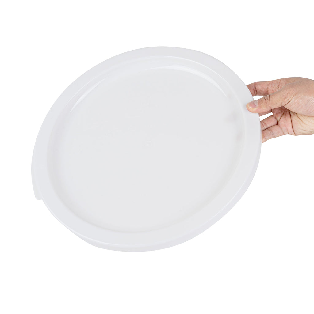 Met Lux Round White Plastic Food Storage Container Lid - Fits 12, 18 and 22 qt - 1 count box