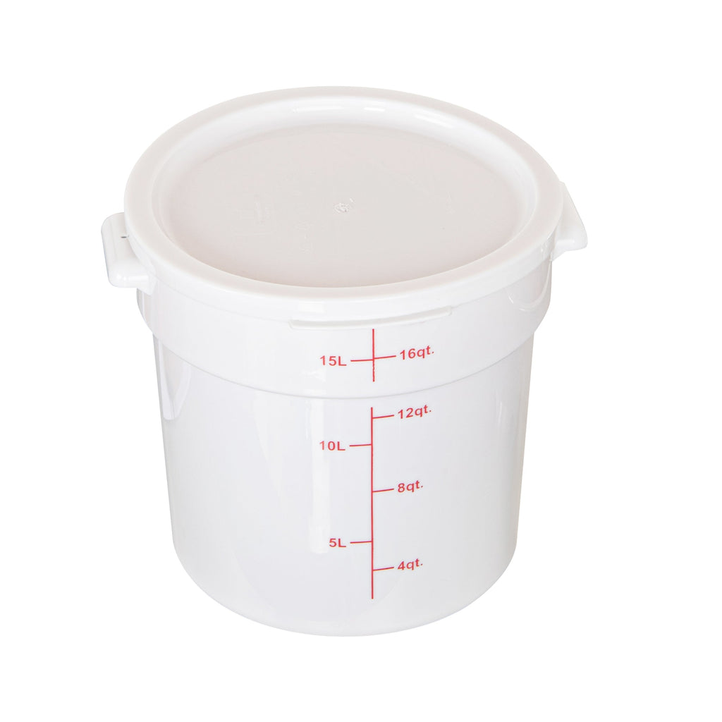 Met Lux Round White Plastic Food Storage Container Lid - Fits 12, 18 and 22 qt - 1 count box