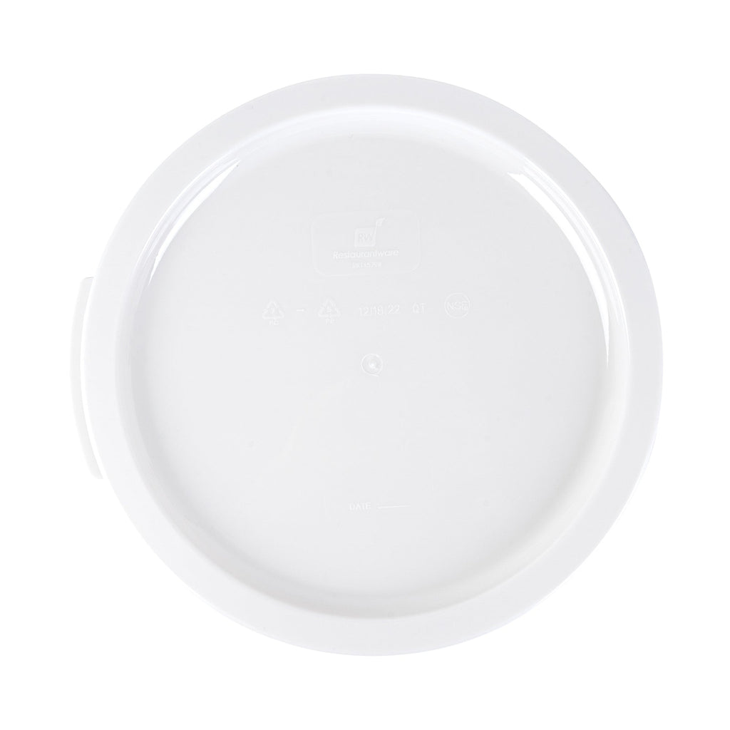 Met Lux Round White Plastic Food Storage Container Lid - Fits 12, 18 and 22 qt - 1 count box