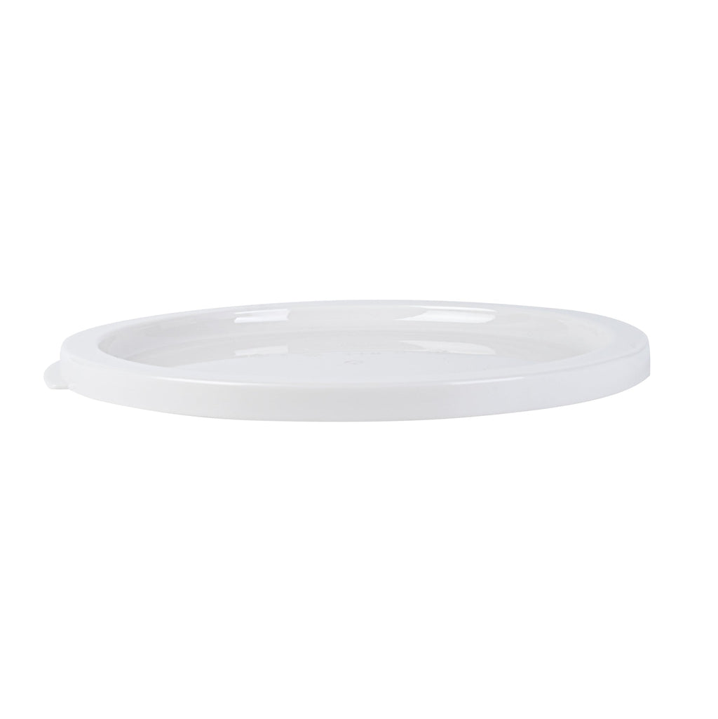 Met Lux Round White Plastic Food Storage Container Lid - Fits 12, 18 and 22 qt - 10 count box