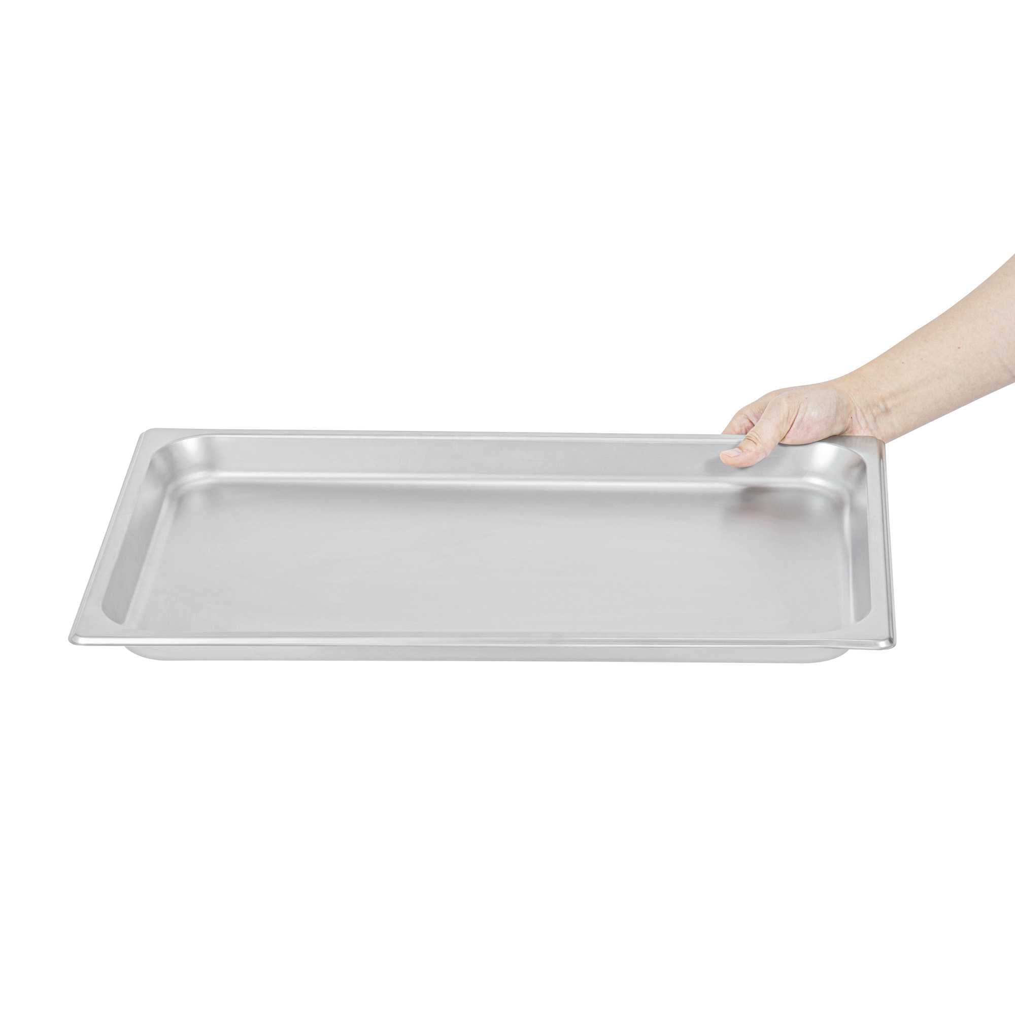 Kitchen Tek Stainless Steel Full Size Steam Table Pan - 1 1/4 Inch Deep, Anti Jam, 24 Gauge - 1 count box