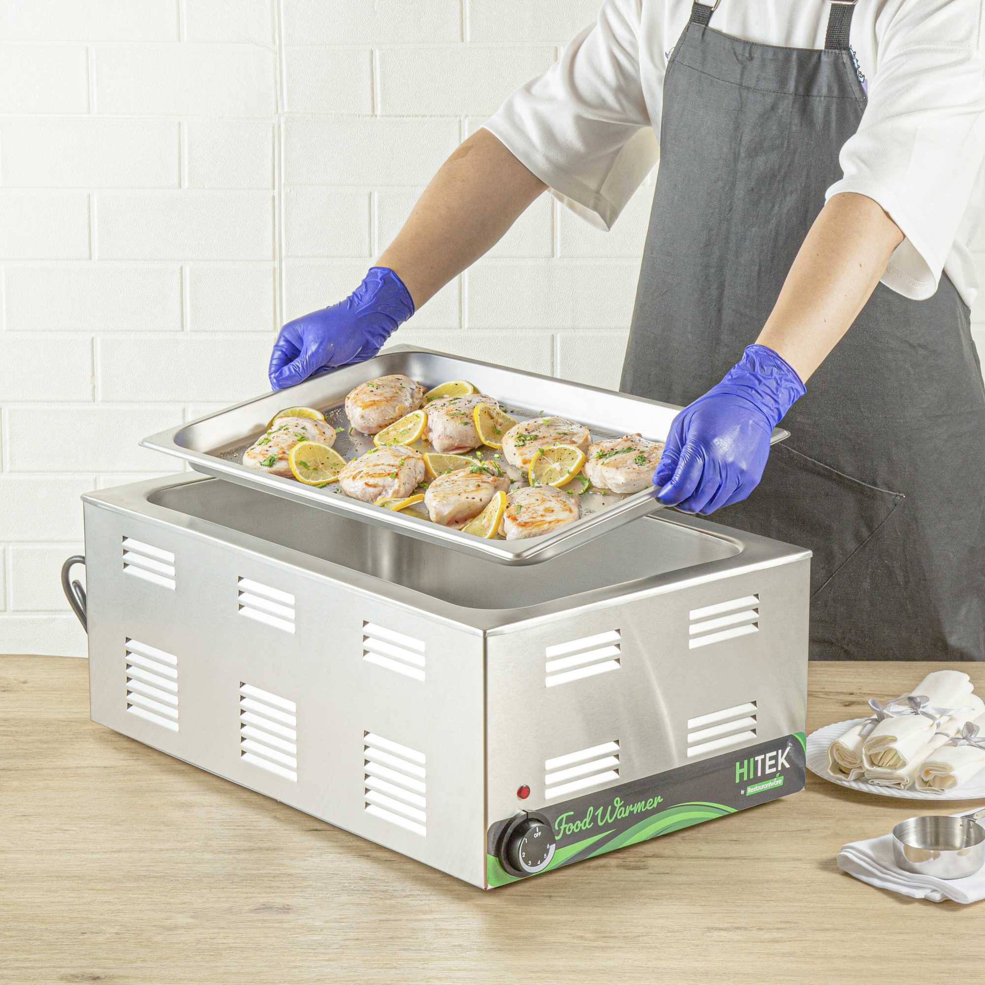 Kitchen Tek Stainless Steel Full Size Steam Table Pan - 1 1/4 Inch Deep, Anti Jam, 24 Gauge - 1 count box