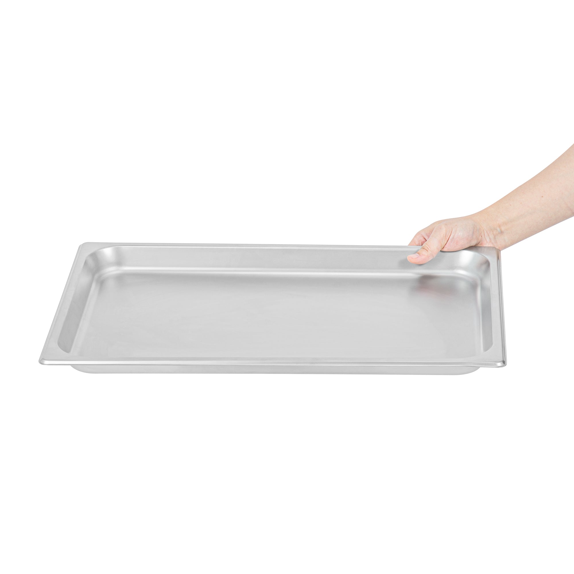 Kitchen Tek Stainless Steel Full Size Steam Table Pan - 1 1/4 Inch Deep, Anti Jam, 24 Gauge - 12 count box