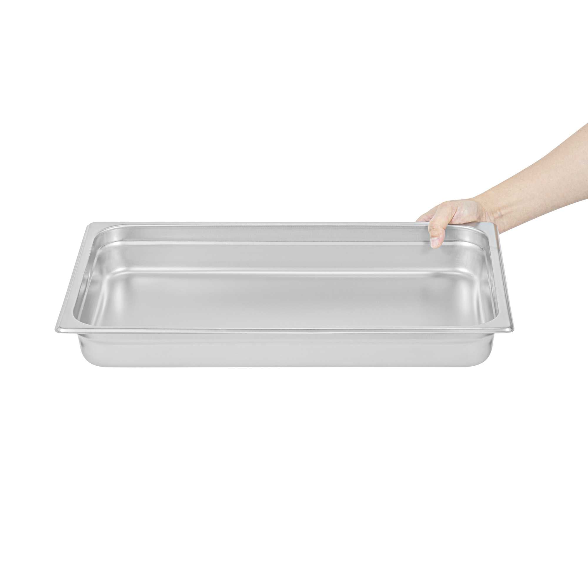 Kitchen Tek Stainless Steel Full Size Steam Table Pan - 2 1/2 Inch Deep, Anti Jam, 24 Gauge - 1 count box
