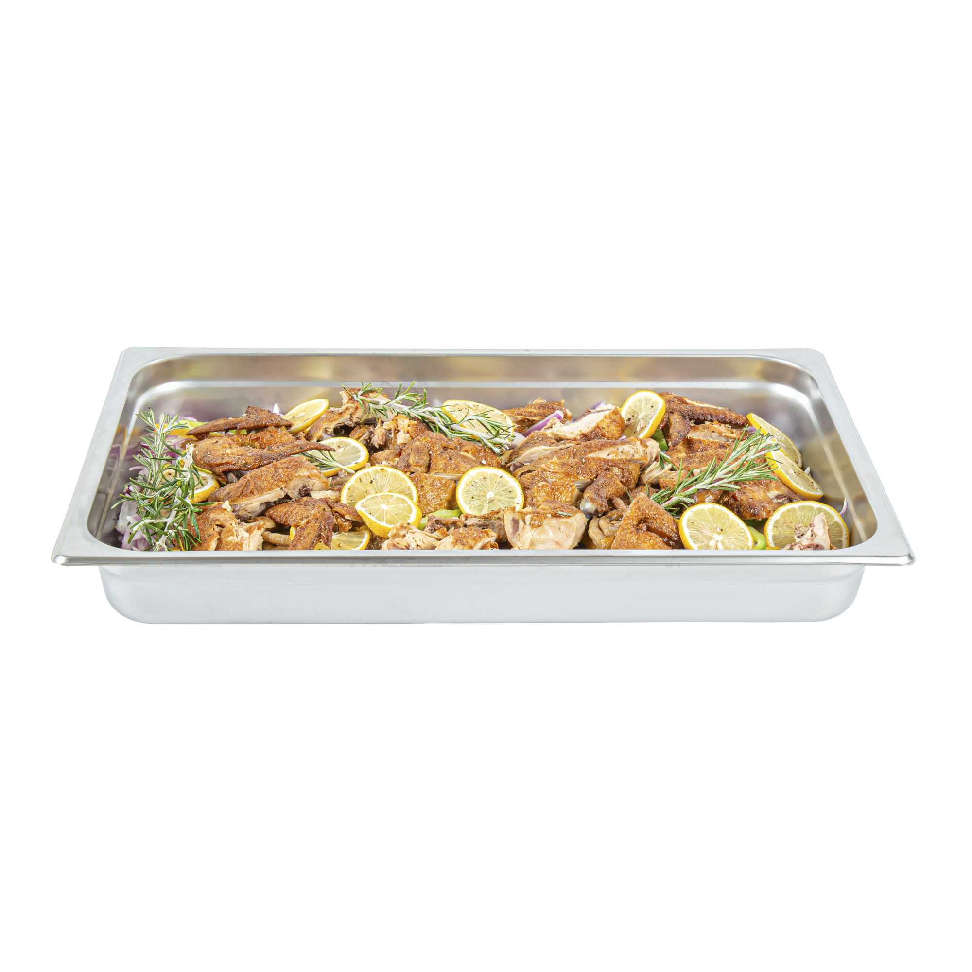 Kitchen Tek Stainless Steel Full Size Steam Table Pan - 2 1/2 Inch Deep, Anti Jam, 24 Gauge - 1 count box