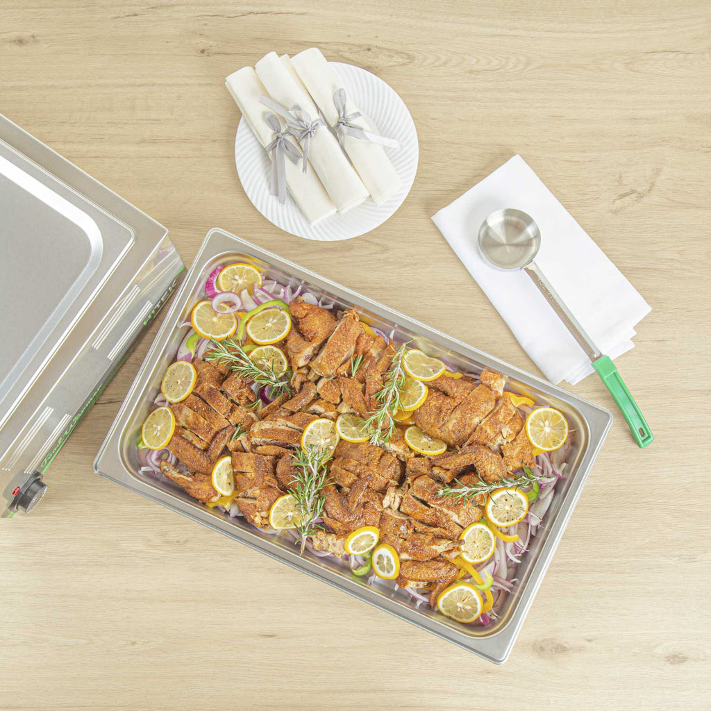 Kitchen Tek Stainless Steel Full Size Steam Table Pan - 2 1/2 Inch Deep, Anti Jam, 24 Gauge - 1 count box