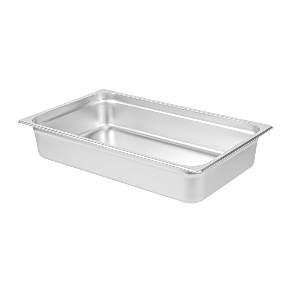 Kitchen Tek Stainless Steel Full Size Steam Table Pan - 4 Inch Deep, Anti Jam, 24 Gauge - 1 count box