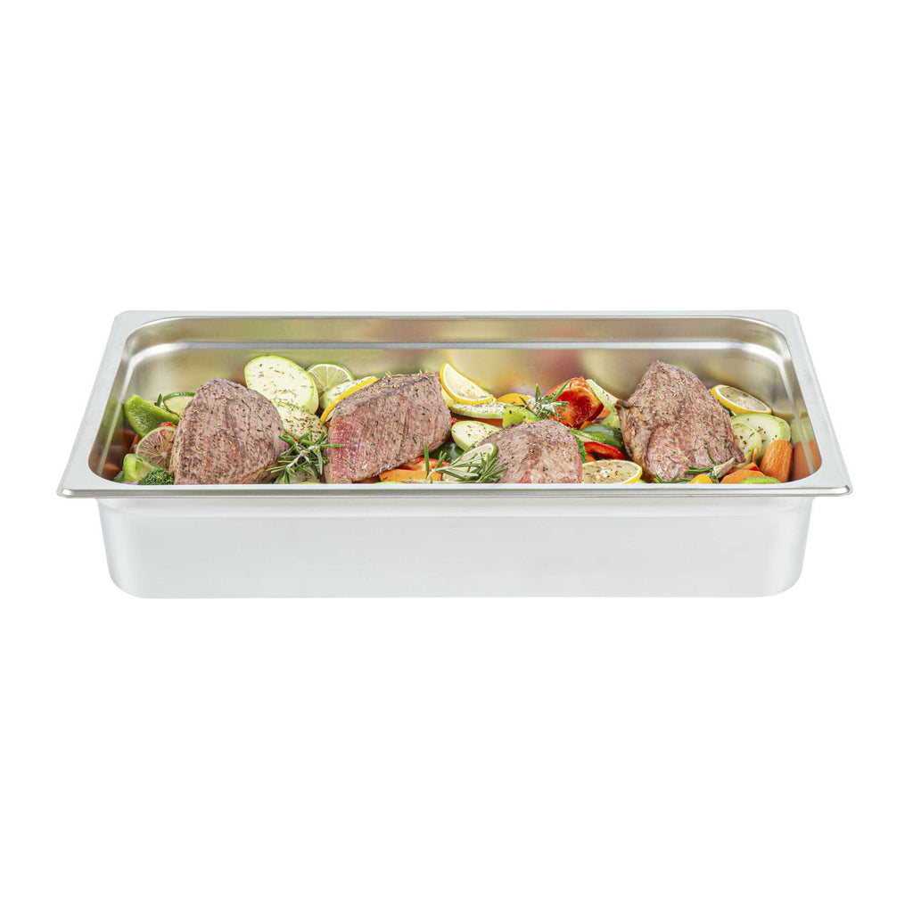 Kitchen Tek Stainless Steel Full Size Steam Table Pan - 4 Inch Deep, Anti Jam, 24 Gauge - 1 count box