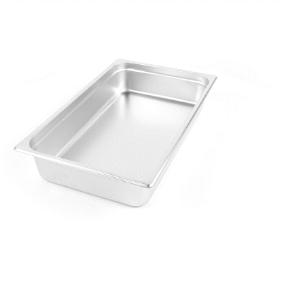 Kitchen Tek Stainless Steel Full Size Steam Table Pan - 4 Inch Deep, Anti Jam, 24 Gauge - 1 count box