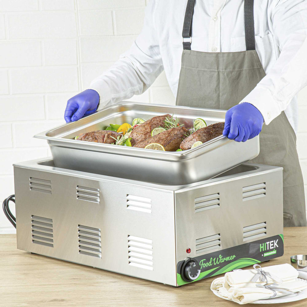 Kitchen Tek Stainless Steel Full Size Steam Table Pan - 4 Inch Deep, Anti Jam, 24 Gauge - 1 count box