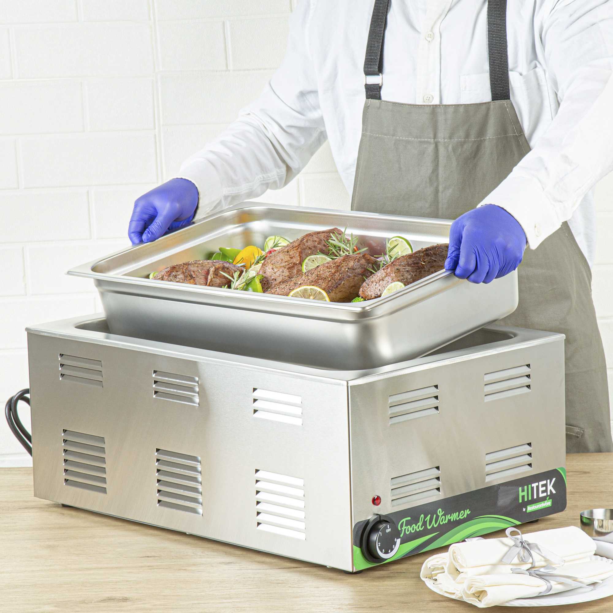 Kitchen Tek Stainless Steel Full Size Steam Table Pan - 4 Inch Deep, Anti Jam, 24 Gauge - 1 count box