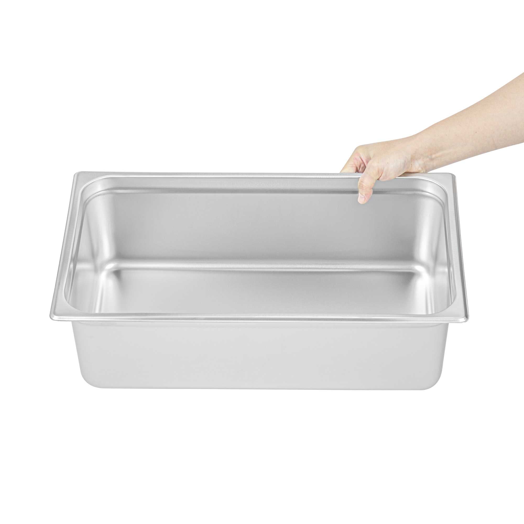 Kitchen Tek Stainless Steel Full Size Steam Table Pan - 6 Inch Deep, Anti Jam, 24 Gauge - 1 count box