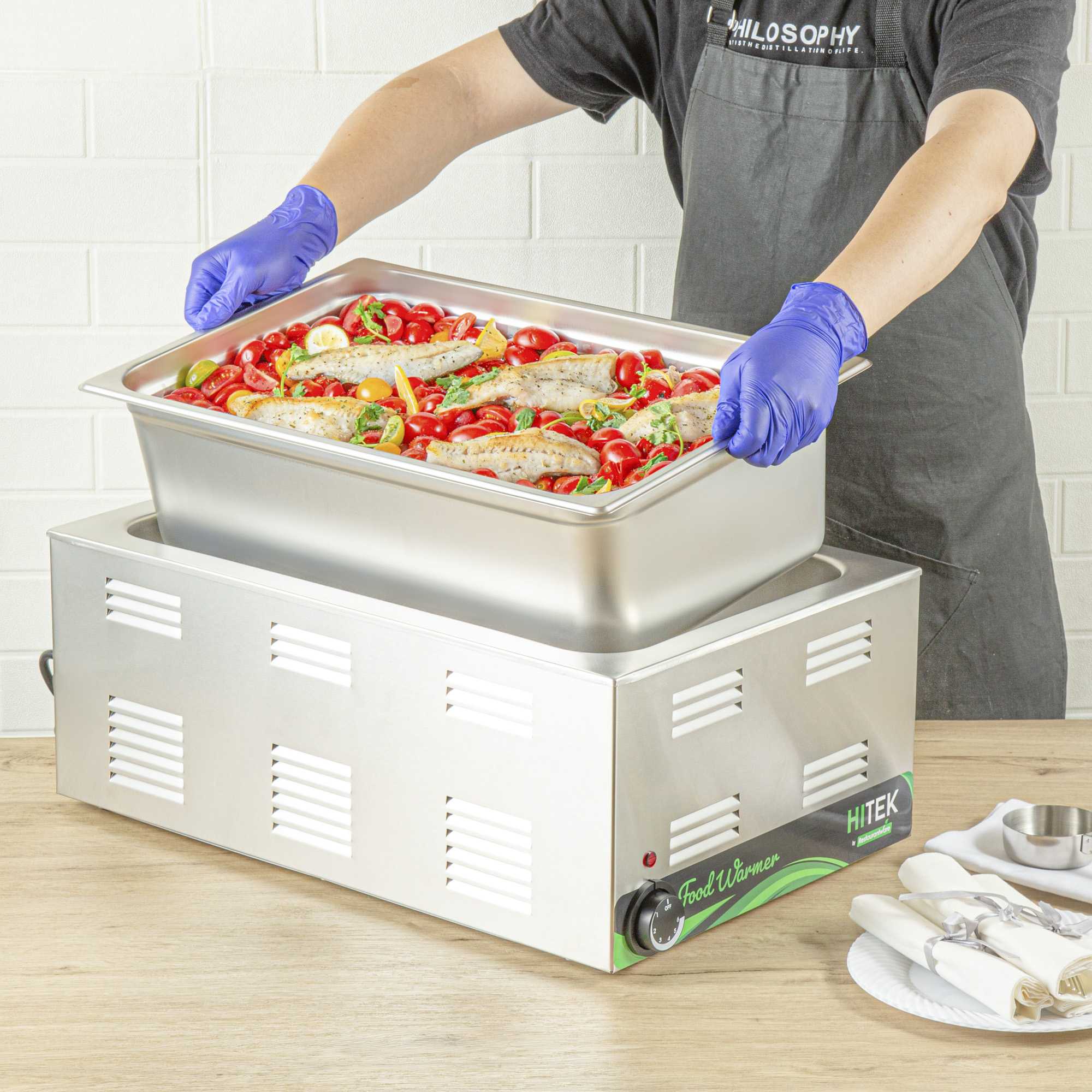 Kitchen Tek Stainless Steel Full Size Steam Table Pan - 6 Inch Deep, Anti Jam, 24 Gauge - 1 count box