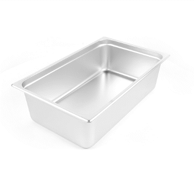 Kitchen Tek Stainless Steel Full Size Steam Table Pan - 6 Inch Deep, Anti Jam, 24 Gauge - 6 count box