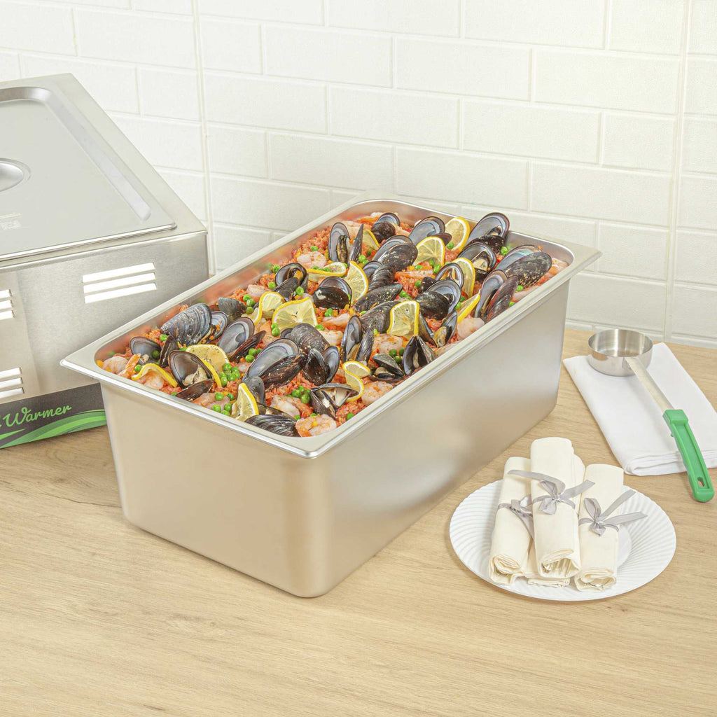Kitchen Tek Stainless Steel Full Size Steam Table Pan - 8 Inch Deep, Anti Jam, 24 Gauge - 1 count box