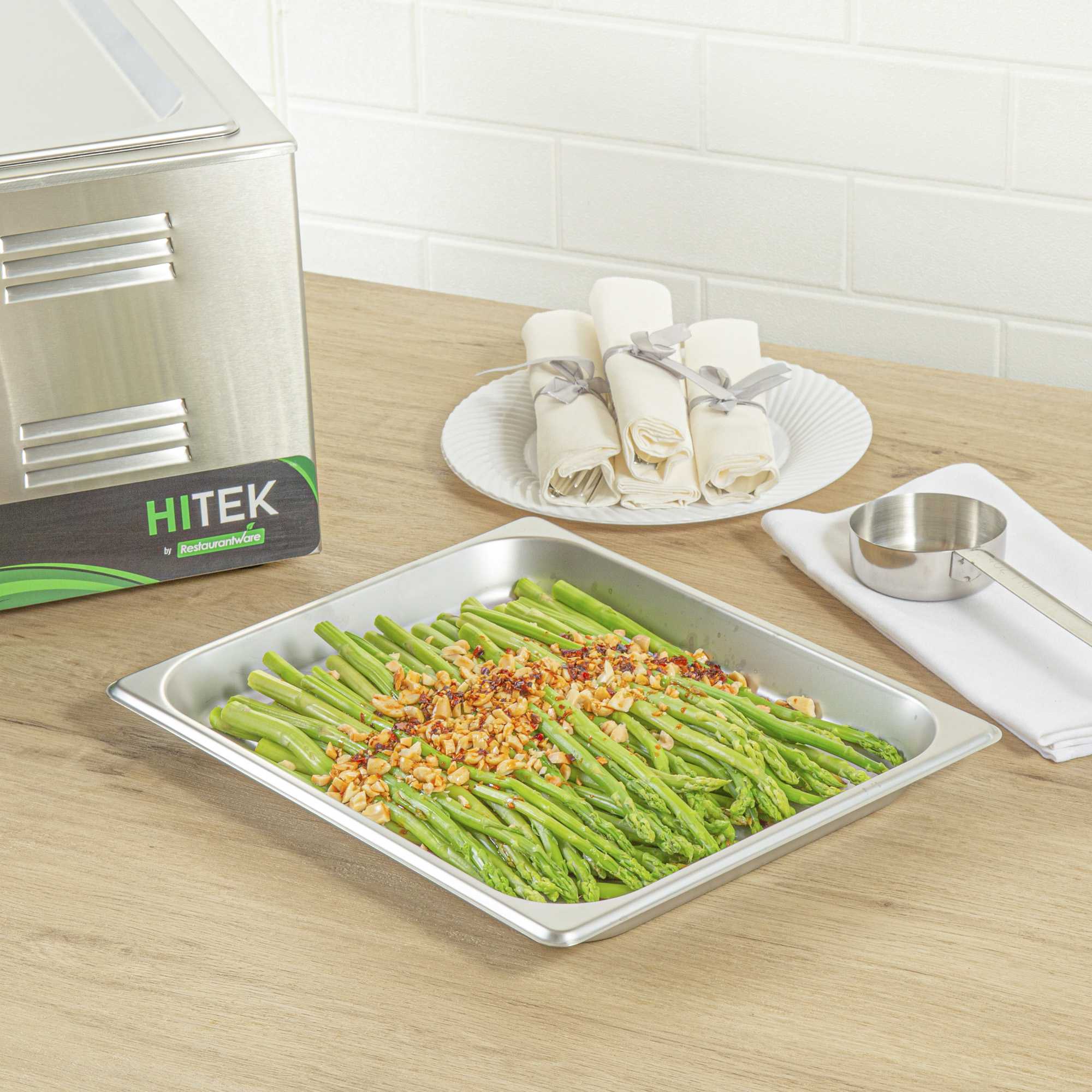 Kitchen Tek Stainless Steel 1/2 Size Steam Table Pan - 1 1/4 Inch Deep, Anti Jam, 24 Gauge - 1 count box