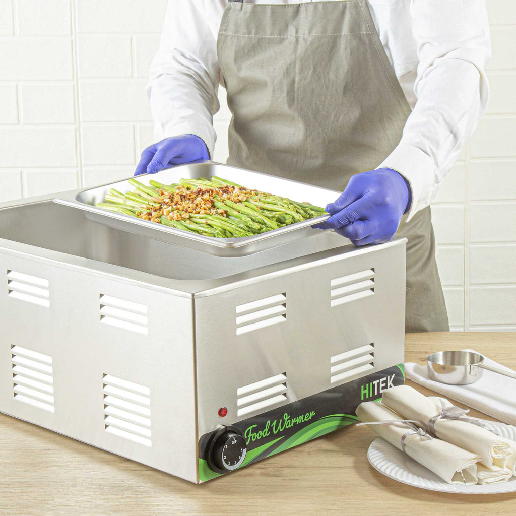 Kitchen Tek Stainless Steel 1/2 Size Steam Table Pan - 1 1/4 Inch Deep, Anti Jam, 24 Gauge - 1 count box