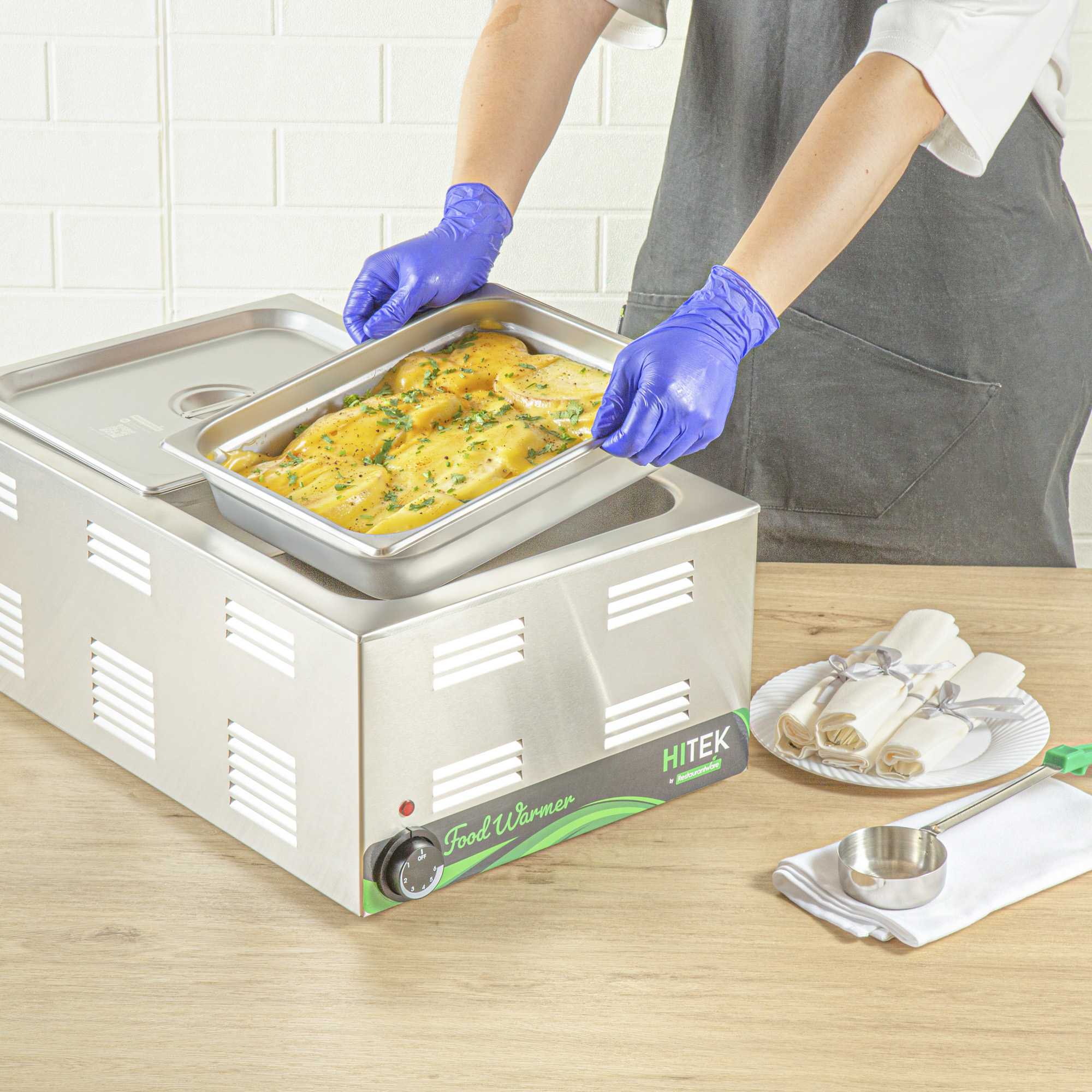 Kitchen Tek Stainless Steel 1/2 Size Steam Table Pan - 2 1/2 Inch Deep, Anti Jam, 24 Gauge - 1 count box