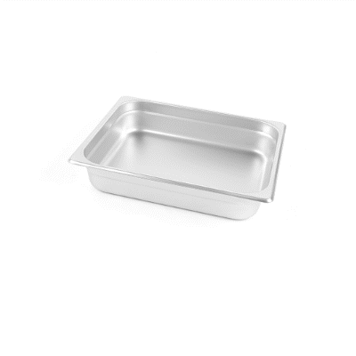 Kitchen Tek Stainless Steel 1/2 Size Steam Table Pan - 2 1/2 Inch Deep, Anti Jam, 24 Gauge - 12 count box