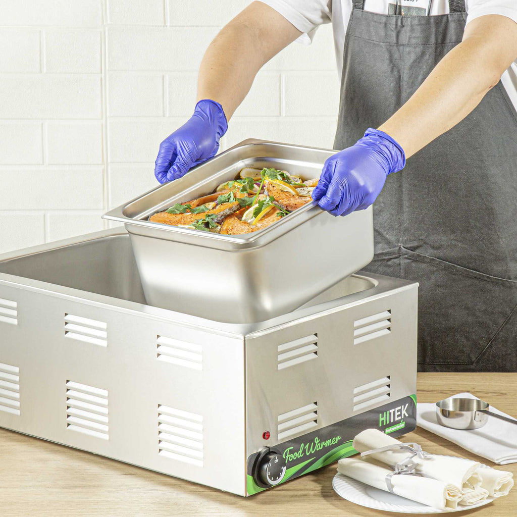 Kitchen Tek Stainless Steel 1/2 Size Steam Table Pan - 6 Inch Deep, Anti Jam, 24 Gauge - 1 count box