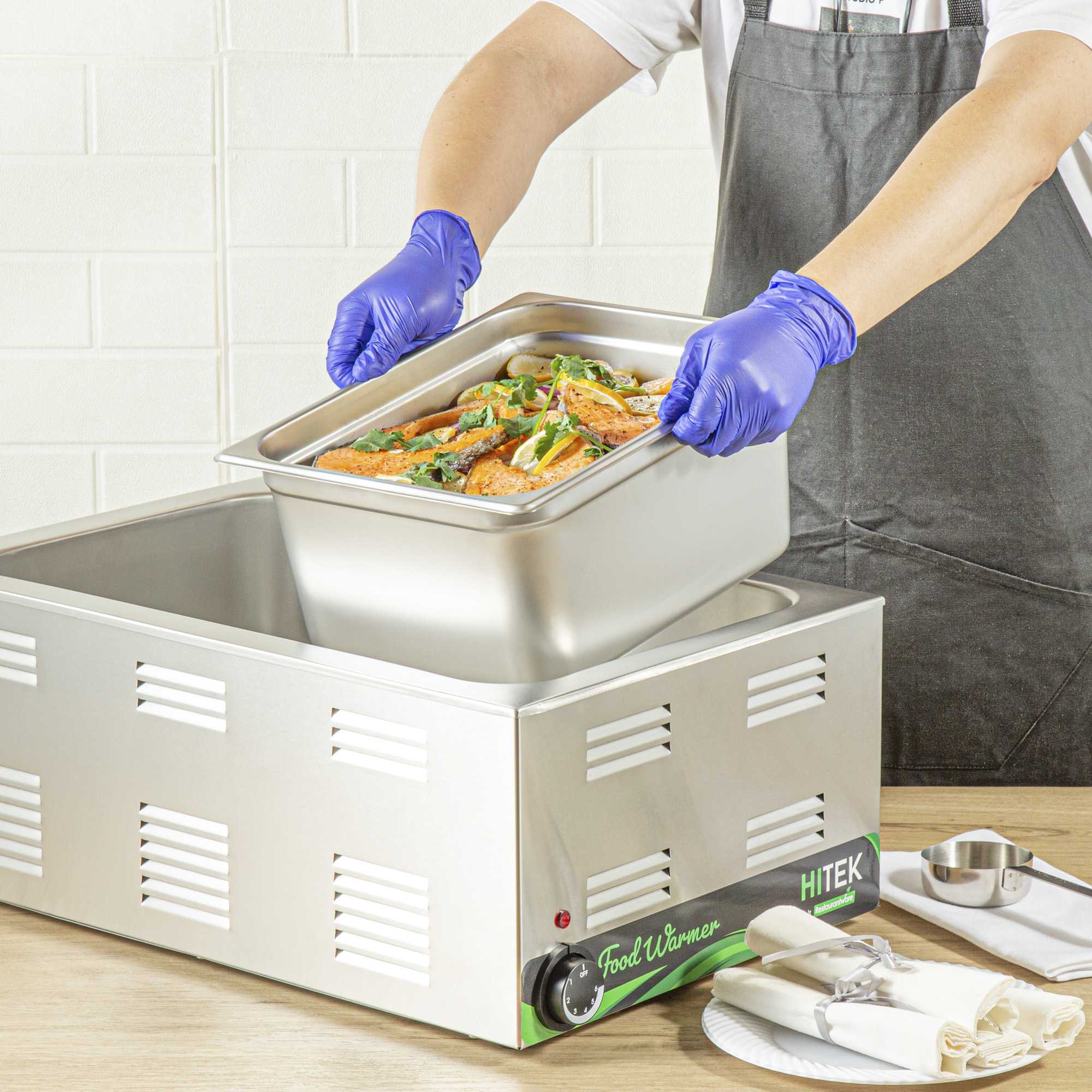 Kitchen Tek Stainless Steel 1/2 Size Steam Table Pan - 6 Inch Deep, Anti Jam, 24 Gauge - 1 count box