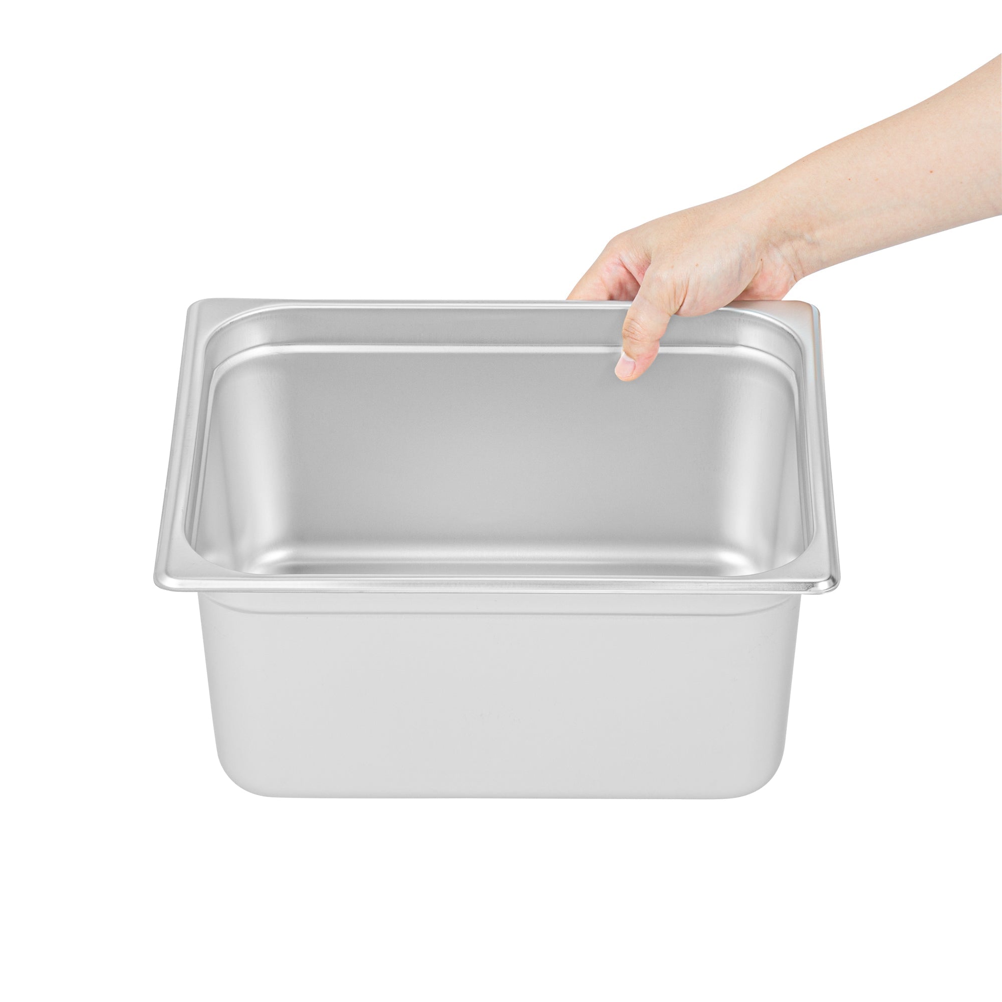 Kitchen Tek Stainless Steel 1/2 Size Steam Table Pan - 6 Inch Deep, Anti Jam, 24 Gauge - 6 count box